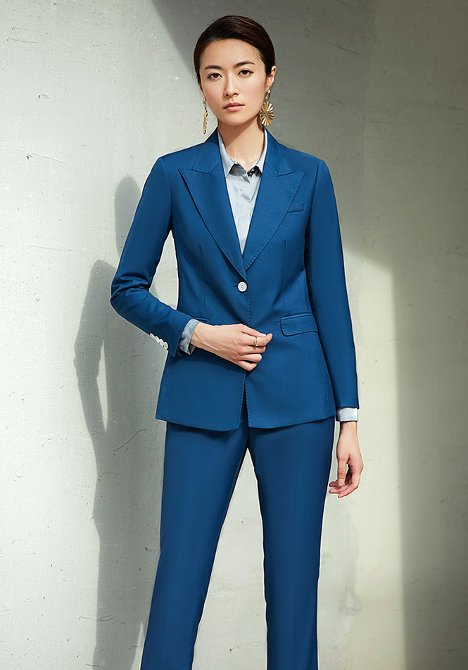女士孔雀藍(lán)西服定制款