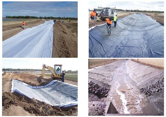 復合土工膜在灌區得到廣泛應用，主要有四大優點